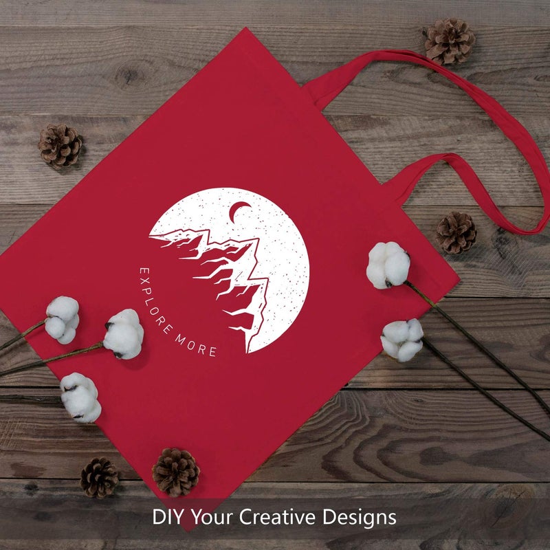 TOPDesign 12-Pack Economical 16"x15" Red Cotton Tote Bag, Lightweight Medium Reusable Grocery Shopping Cloth Bags, Suitable for DIY, Advertising, Promotion, Gift, Activity - Image 3